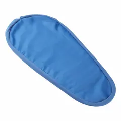 This blue polyester pressing surface cover is designed for vacuum pressing tables. It measures 23 inches in length and 10 inches in width. The cover provides a smooth, heat-resistant layer to protect the table surface and fabric during pressing.