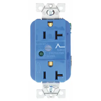 Stopkontak BRYANT: Dupleks, 5-20, Biru, 125V AC, 20 A, 2 Kutub / 3 Kawat (MPN SP53A) - General Purpose Receptacles