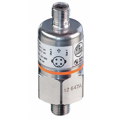 Pemancar Tekanan IFM: 0 psi hingga 1.000 psi, 0 hingga 10V DC, Konektor M12 4-Pin - Pressure Transmitters with 4-Pin M12 Connector