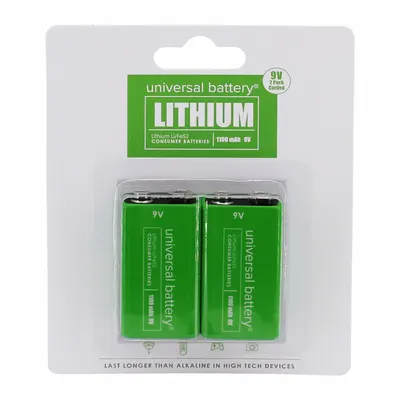 Baterai UPG: 9V, Kinerja Tinggi, Lithium, 9V DC, Baterai Universal Lithium