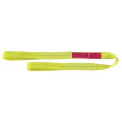 This Type 3 standard polyester flat-eye web sling has a 20 ft sling length, 16 in eye length, and 2 plies. It is designed for general-purpose lifting and rigging applications in industrial settings such as construction, manufacturing, and warehousing. The polyester construction provides flexibility and load protection for overhead lifting tasks.