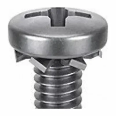 LINDSTROM Sekrup Mesin: Gigi Eksternal, Ukuran Ulir M3x0.50, Panjang 5 mm, Baja, Dilapisi Seng - Machine Screws with External Tooth Lock Washers