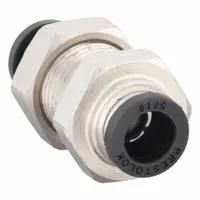 This nickel-plated brass union fitting connects two tubes of equal outside diameter using push-to-connect technology, enabling tool-free assembly. Suitable for pneumatic and fluid systems where quick, secure tube connections are required