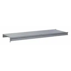 This shelf kit includes two 14 ga steel beams and a steel decking surface. The powder-coated frame and decking are finished in Dove Gray. With a 1,900 lb load capacity, it is suited for organizing heavy bulk items in warehouses and industrial storage areas.