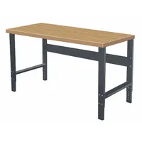 HALLOWELL Workbench: Adj Ht, 72 in x 36 in, Black, Stringer (MPN HWB7236E-ME)