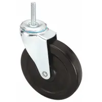 APPROVED VENDOR Stem Caster: Swivel, 4 in Wheel Dia., 1 1/4 in Wheel Wd, Rubber, 1 in Stem Lg