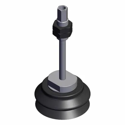 Bantalan Vakum SMC: Bellows, M18 X 1.5, 80 mm Dia Bantalan, NBR, Hitam, 50, 179 mm Tinggi Bantalan - Flat Type Automotive Industry Vacuum Pad Assemblies