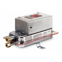 Auto reset adjustable set-point air pressure switch with SPDT contacts, rated 277V AC. Sensing range 0.05 in wc to 12 in wc. Housed in a conduit box with integral compression connection. Used for monitoring positive, negative, or differential air pressure in HVAC and ventilation systems.