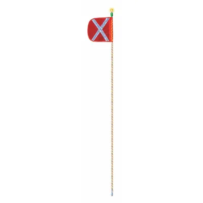 CHECKERS Cambuk Peringatan dengan Bendera X Reflektif: Bercahaya, Hijau, Oranye, Putih, Tinggi Keseluruhan 5 ft - Warning Whips with a Reflective X