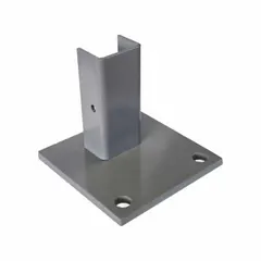 Steel footplate designed for use with bulk storage racks. Gray powder-coated finish. Includes mounting hardware. Provides a stable base to help prevent tipping in warehouse and industrial storage applications.
