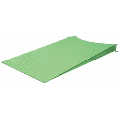 Steel ramp measuring 67 inches long, 46 inches wide, and 3 inches high. Designed for use with Predator SS LP stretch wrap machines to provide a loading surface for equipment movement during packaging operations.