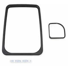 Flat replacement glass kit for rectangular vehicle mirrors with a 10 5/32 inch height. Includes a wedge convex glass piece. Used to restore mirror function on trucks, buses, and heavy equipment.