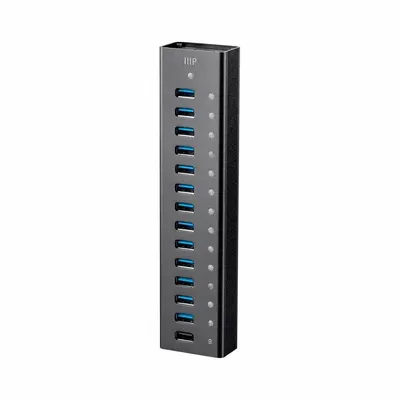MONOPRICE Hub: Koneksi USB 3.0, 13 Port, Termasuk Adaptor Daya 12 VDC, 5A - USB Hubs
