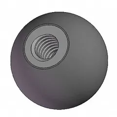 This snap-lock ball knob has a 1.88 in diameter, a plastic body with steel thread, and a 3/8"-16 thread size. It provides a secure grip for hand-adjustment applications on machinery, jigs, and fixtures, allowing quick repositioning without tools.