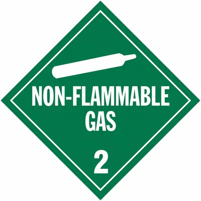 Plakat Kontainer STRANCO: Gas Tidak Mudah Terbakar, 10 3/4 in x 10 3/4 in - Class 2: Gases