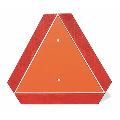 GROTE Reflektor: Segitiga, Oranye/Merah, Panjang Keseluruhan 13 3/4 in - Triangle Reflector Placards