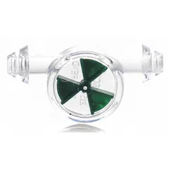 This flow sight with indicator is designed for visual confirmation of liquid flow in vertical piping systems. It features 5/16-inch barbed connections and a polystyrene wetted material. Suitable for low-pressure liquid media applications.