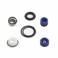 This pump repair kit is made of plastic and includes a 0.3125 in ball. It measures 3/4 in overall height by 5 1/2 in overall width. Compatible with manufacturer model number 17C487. Used for servicing pumps in paint sprayer applications