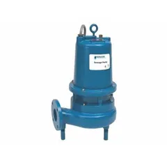 This GOULDS non-clog sewage ejector pump is designed for handling wastewater and solids-laden liquids in commercial and industrial settings. It features a cast iron impeller, 5 hp three-phase motor rated at 460V AC, and delivers 480 gpm at 10 feet of head. The vertical discharge orientation facilitates installation in sump basins or lift stations. Switch is not included.