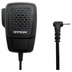 The RITRON RM-7 is a push-to-talk microphone designed for use with Jobcom JBS series portable radios. It features a 2.5 mm jack, a 20-inch cord, and a 1-pin mic plug. Suitable for two-way radio communication in industrial, security, and field-service settings.