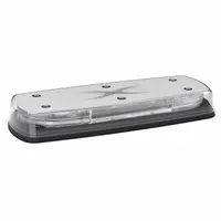 LED mini light bar with SAE J845 Class 1 rating for high-visibility warning applications. Features 97 selectable flash patterns and a bolt mount for secure installation. Electrical connection via blunt cut wires for direct wiring. Suitable for emergency and service vehicles requiring a compact warning light
