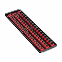 ERNST MANUFACTURING Twist-Lock Socket Organizer Tray: Red, 5 5/16 in Overall Wd, 57 Posts/Slots (MPN 8450)