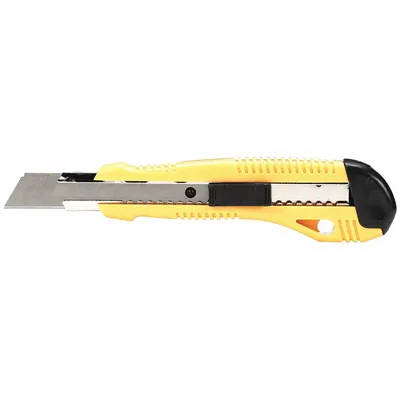 ABILITY ONE Pisau Serbaguna: 6 in Panjang Keseluruhan, Bertekstur, 8 Segmen, 1 Pisau Tersimpan, Hitam - 18mm Blade Snap-Off Knives