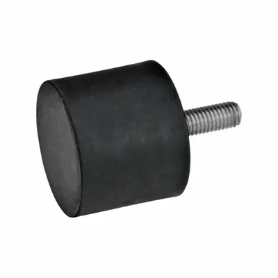 Dudukan Peredam Getaran JW WINCO: Silindris, Karet Alam - Male x Non-Threaded Vibration-Isolating Mounts