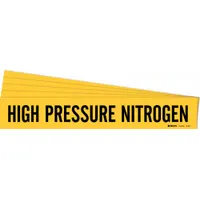 Pipe Marker: High Pressure Nitrogen, Yellow, Black, Fits 2 1/2 to 7 7/8 in Pipe O.D., 5 PK (MPN 7140-1-PK)
