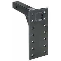 This steel pintle mount has a 2 in shank diameter and overall dimensions of 2 in x 12-1/4 in. It is used for towing applications requiring a 2 in pintle hook configuration, such as attaching to trailers or equipment.
