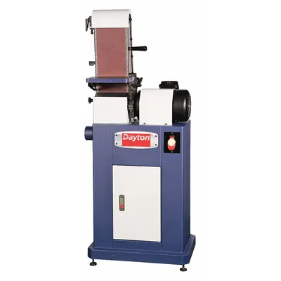 Dayton Belt Sander: Untuk Logam/Plastik/Kayu, Fase Tunggal, 1.5 hp, 6 in Lebar Sabuk - Floor Standing Belt Machines
