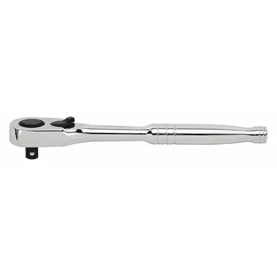 STANLEY Ratchet Tangan: Pir, Reversibel, 8 in Panjang Keseluruhan, Krom, 7° Ayunan Busur Min. - Standard-Head Ratchets