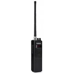 The CB PRO401HH is a portable citizens band radio operating in the 26 to 27 MHz frequency range. It features a built-in antenna for compact, mobile use without an external whip. This handheld unit is suited for short-range two-way voice communication in the CB band.