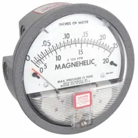 DWYER Differential Pressure Gauge: Back/Single-Side, 1/8 in NPT Female, 2000, 4 in Dial, IP67, IP67 (MPN 2000-00AV)