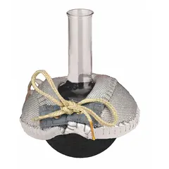 This cloth-housed upper hemisphere heating mantle from BRISKHEAT is designed for controlled heating of round-bottom flasks in laboratory distillation, extraction, and synthesis processes. It features a fiberglass cloth mantle material, a maximum temperature of 450°C, and a maximum wattage of 140 W. The unit includes a 4 ft power cord and does not require or include a controller.