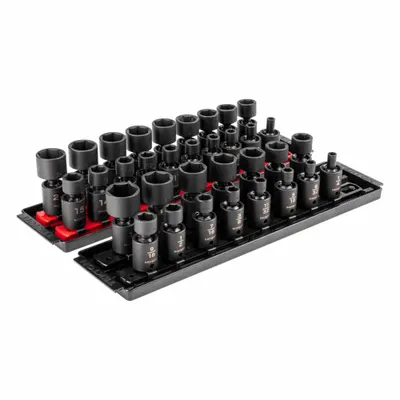TEKTON Set Soket Dampak Fleksibel: Ukuran Penggerak 3/8 in, 34 Buah, (0) 6-Point - SAE & Metric Flex Impact Socket Sets