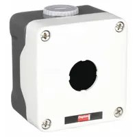 Aluminum enclosure designed to house a single 22mm push button or operator. Rated NEMA 4/4X for protection against washdown and corrosion-resistant environments. Suitable for industrial applications requiring water ingress and corrosive substance protection