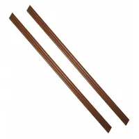 This 2-pack of polymer plastic strips features a Royal Oak wood grain finish with square corners. Each strip measures 59-1/2 inches wide, 1-1/2 inches tall, and 1/4 inch deep. Suitable for framing mirrors or edging shelves in residential or commercial interiors