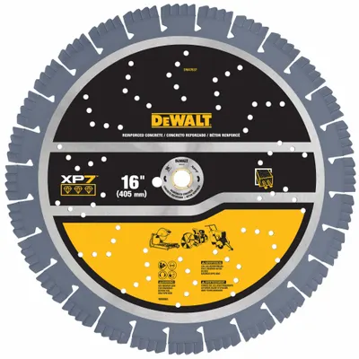 DEWALT Mata Gergaji Intan: Beton, Diameter Mata 16 in, Ukuran Lubang 1 in, Basah/Kering - Concrete & Asphalt-Cutting Blades