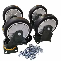 This caster kit is a replacement accessory for compatible Westward power tools. It enables mobility and positioning of equipment in industrial or workshop settings. The kit is designed to fit specific Westward models.