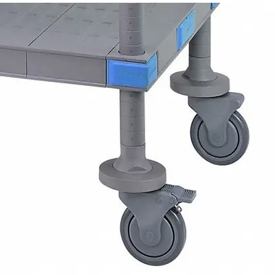 QUANTUM STORAGE SYSTEMS Roda: 5 in Dia Roda, (4) Roda Putar dengan Rem - Casters for Structural Plastics Plastic Shelving