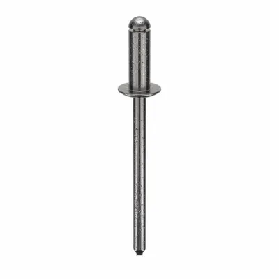 Paku Keling Buta,1 29/40" L,0.156" dia,PK500: Inci, 1 23/32 in Panjang Keseluruhan, 27/64 in Panjang Badan - Domed-Head Blind Rivets