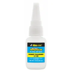 This general purpose instant adhesive is a clear, thick liquid supplied in a 1 fl oz bottle. It bonds metal and is compatible with rubber, meeting A-A-3097 Type II Class 3 standards. The No VOC formulation makes it suitable for industrial bonding applications where low emissions are required.