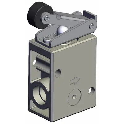 SMC Katup Shuttle: Seri VM200, Aktuator Rol, 2 Port, 1/4 in NPT - VM Series Manual Air Control Valves
