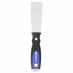 Standard spreading tool with a carbon steel blade featuring a tapered shape for precise application and smoothing of putty, filler, or adhesive. Handle constructed from plastic, rubber, and steel for a comfortable grip. Suitable for patching holes and cracks in drywall, wood, or plaster during general maintenance and construction tasks.