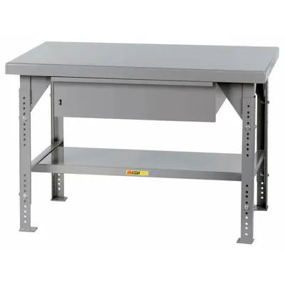 Meja Kerja LITTLE GIANT: Tinggi Dapat Disesuaikan, Baja, 36 in x 30 in, Kapasitas Beban Keseluruhan 10.000 lb - Workbenches with Drawers & Lower Shelves