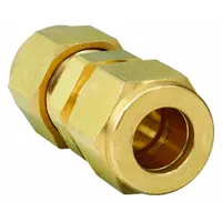 PARKER Compression Fitting Union: 1/2 in OD x 1/2 in OD Size, Compression x Compression, Brass (MPN 8-8 HBZ-B)