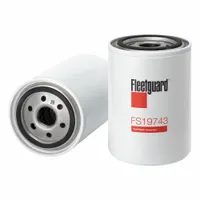 Spin-on fuel filter for fuel pump applications. Overall length 5 3/8 in, outside diameter 3 11/16 in, thread size 1"-12. Cellulose media removes contaminants from diesel or fuel systems