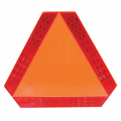 DEFLECTO Reflektor: Segitiga, Oranye/Merah, 14 in Panjang Keseluruhan - Triangle Reflector Placards