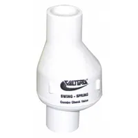 VALTERRA Check Valve: Swing, Inline Valve Body, 1/2 in Pipe Size, Socket x Socket, PVC, Female, Std (MPN 200-05)